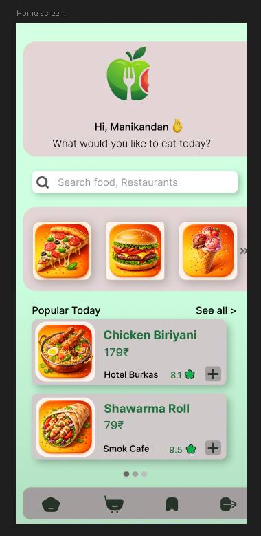 FreshBite Home Screen